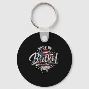 Body By Brisket Usa Flag Patriotic Byrbeque 4th Of Keychain