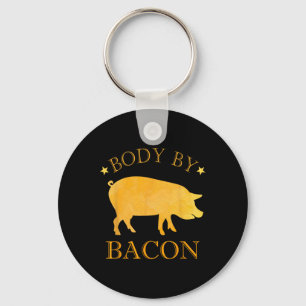 Body By Bycon Bbq Grilling Ham Loving Men's Funny Keychain