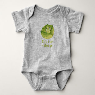 Body C est pour CABBAGE Green Veggie Alphabet C