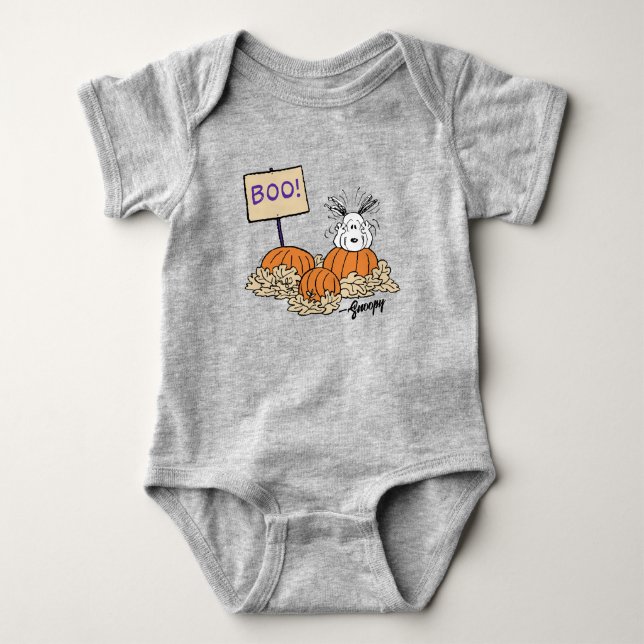 Body cacahuètes | Snoopy Citrouille Patch Boo! (Devant)