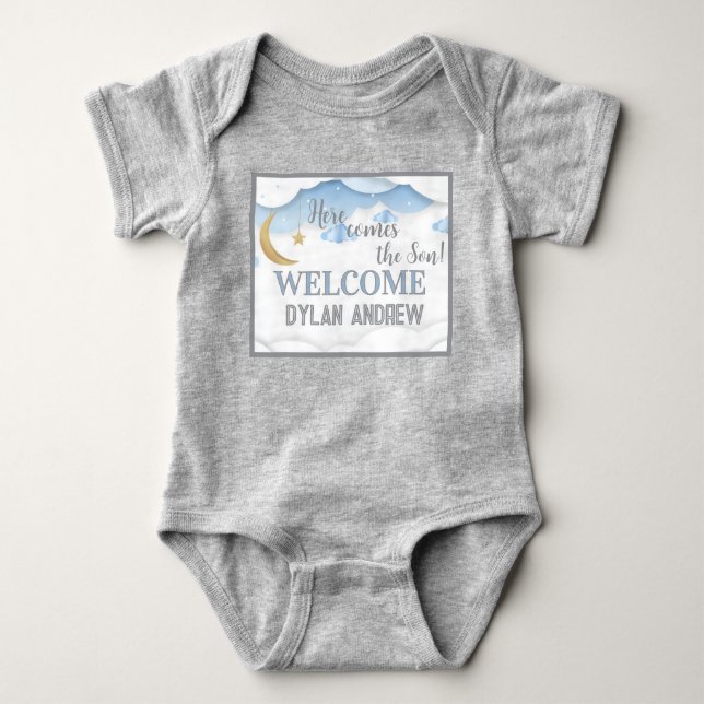 Body Cadeau bébé garçon ! Bienvenue avec ça (Devant)