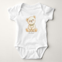 Cadeau de naissance ourson neutre en peluche