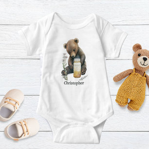 Body Cadeau personnalisé de nounours pour bébé garçon
