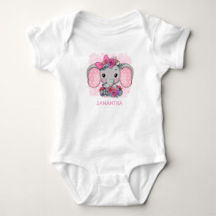 Body Cadeau personnalisé pour baby shower éléphant fill