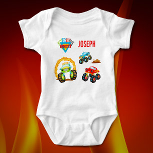 Body Camions Monster Petit Garçon Coloré avec prénom