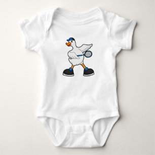 Body Canard au Tennis avec raquette de tennis & Casquet