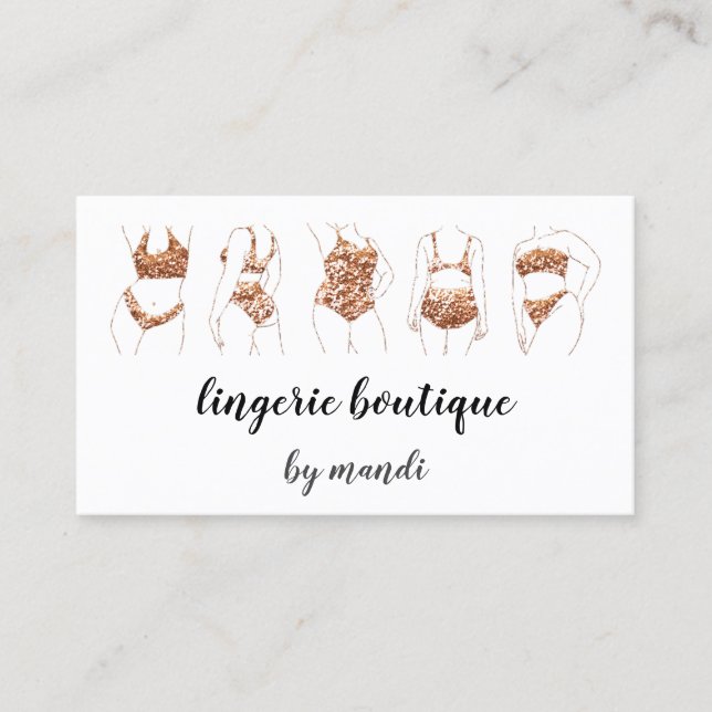 Body Care Logo QR Code Bikini Underwear Rose  Business Card (Front)