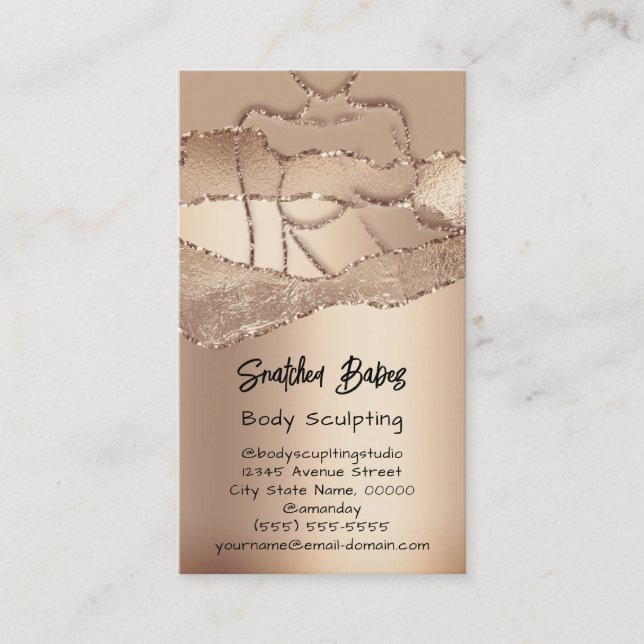 Body Care Sculpting Cosmetics Logo QR Code Rose Business Card (Front)