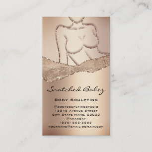 Body Care Sculpting Logo QR Code Glitter Rose Business Card