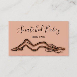 Body Care Sculpting QRCODE Black Rose Brown Business Card