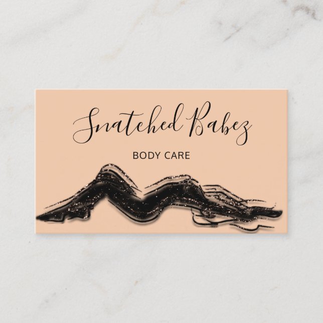 Body Care Sculpting QRCODE Black Rose Business Card (Front)