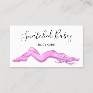Body Care Sculpting QRCODE Pink White Business Card