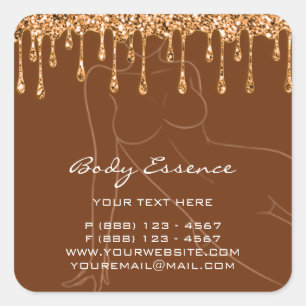 Body Care Shaping Soap Balm Cosmetic Rose Gold Square Sticker