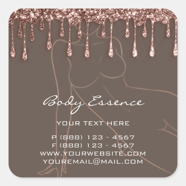 Body Care Shaping Soap Balm Cosmetic Rose SPA Square Sticker (Front)