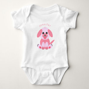Body Caricature de chien coquelicot rose Personnalisé B
