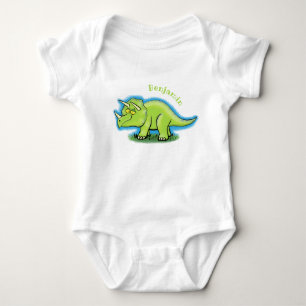 Body Caricature de dinosaure de triceratops vert mignon
