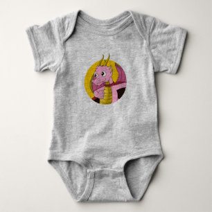 Body Caricature de dragon rose pour bébé