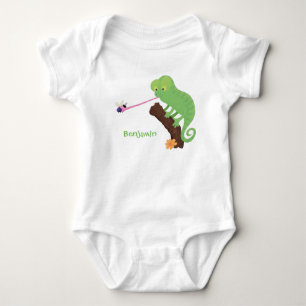 Body Caricature de lézard de caméléon vert joyeux
