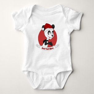 Body Caricature de Noël avec mignon panda ours bébé bod