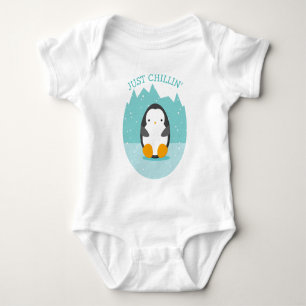 Body Caricature hivernale Pingouin mignon Texte amusant