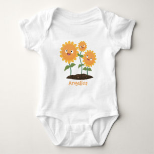 Body Caricature joli tournesol souriant illustration
