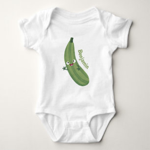 Body Caricature joyeux de courgettes mignonnes