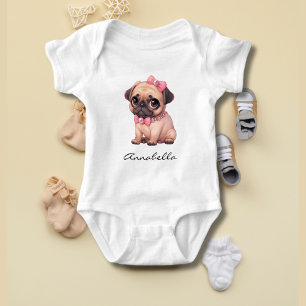 Body Carlin Chiot Avec Bow Rose Illustration Nom Person
