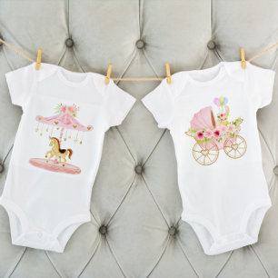 Body Carousel rose pâle pour bébé rose pâle