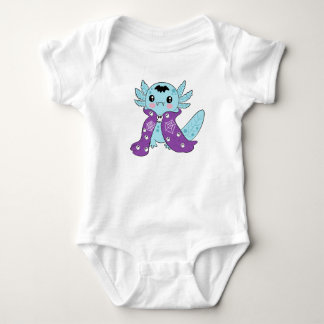 Body Cartoon axolotl portant un cap vampire et petit f