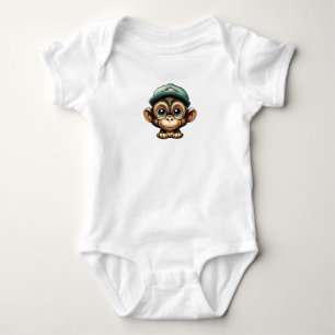 Body Cartoon Brown mignonne et amusant large bébé singe
