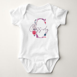 Body Cassidy Baby Name Flower Script Vintage Floral C