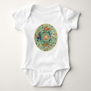 Body Cercle chinois antique bleu vert