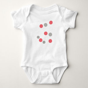 Body Cercles de balles motif gris blanc corail rose