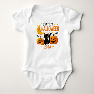 Body C'est mon 1er Halloween Citrouille Chat Noir