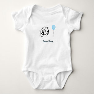 Body C'est un petit ballon bleu personnalisé avec le no