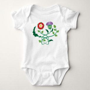 Body Chardon écossais et combinaison rose de bébé de