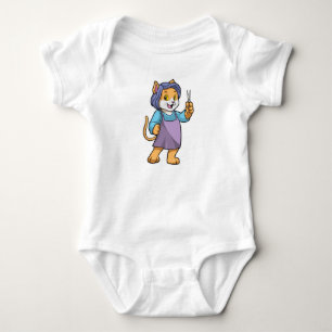 Body Chat coiffeur avec ciseaux