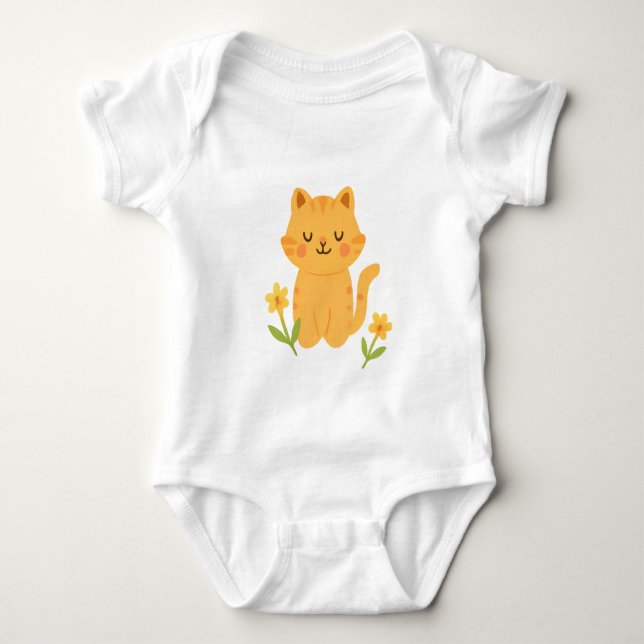 Body Chat de bébé brodé (Devant)