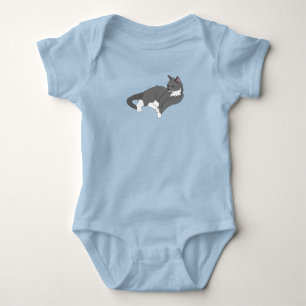 Body Chat gris et blanc Tuxedo