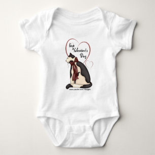 Body Chat Kitty Noir & Blanc avec Coeurs Chemises bébé