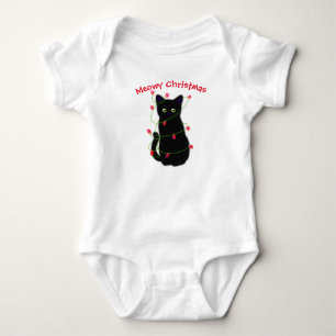 Body chat noir Meowy Christmas lumières scintillant