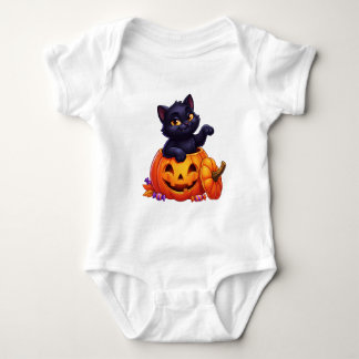 Body Chaton de minuit dans la lueur de la citrouille