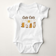 chats mignons sur balançoire chemise bébé