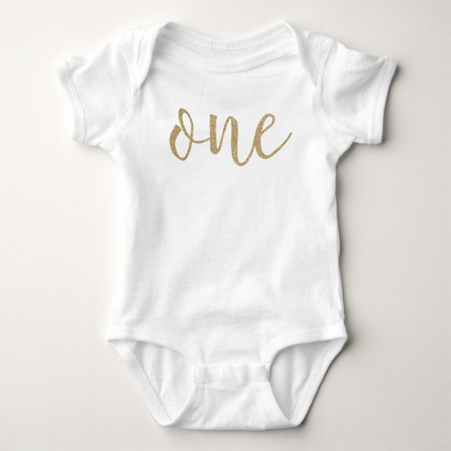 Body Chemise à paillettes fausses pour le premier anniv (Devant)