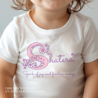 Body Chemise avec monogramme S et nom de fille Shatera