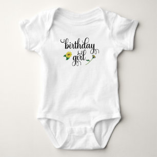 Body Chemise Fille Anniversaire Tournesol Aquarelle