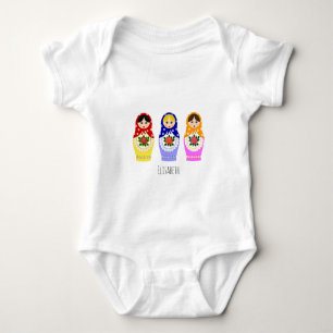 Body Chemise nommée de bébé de poupées russes de