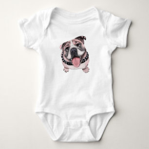 Body Chemise rose de bébé de bouledogue