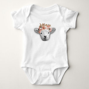 Body Chèvre de bébé avec la couronne de fleur
