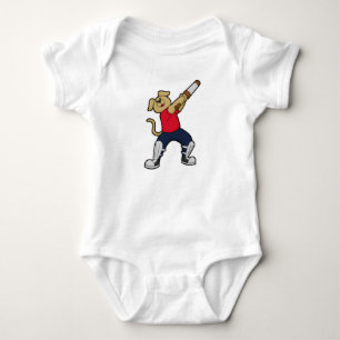 Body Chien au cricket avec batte de cricket